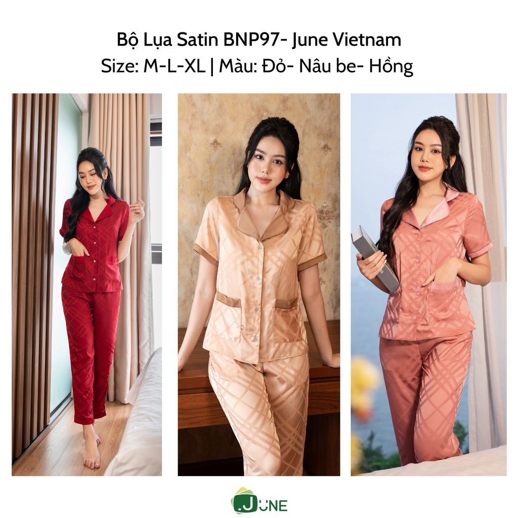 Bộ Pyjama Lụa Satin Quần Dài Hoạ Tiết 6D Sang Trọng Bnp97