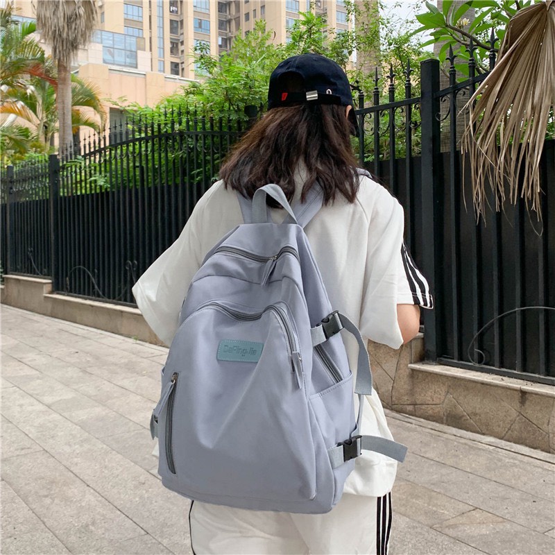 Balo đi học nam nữ unisex, cặp sách thời trang basic chống thấm nước, balo đựng Laptop Alice House