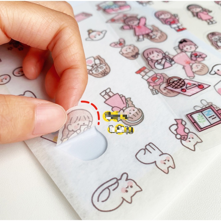 [Hàng mới về] Sticker - Bảng Sticker Cô Gái Nhỏ Nhắn Và Chàng Trai Đáng Yêu Stick Me Trang Trí DIY