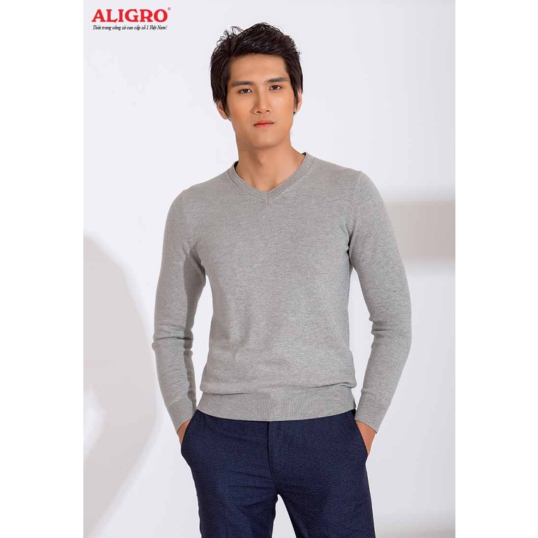Áo Len Nam Aligro, Chất Len Mịn,cổ Tim Thời Trang, Dáng Slimfit, Trẻ Trung Năng Động, Chất Liệu Len Dệt Dày Dặn Alend044