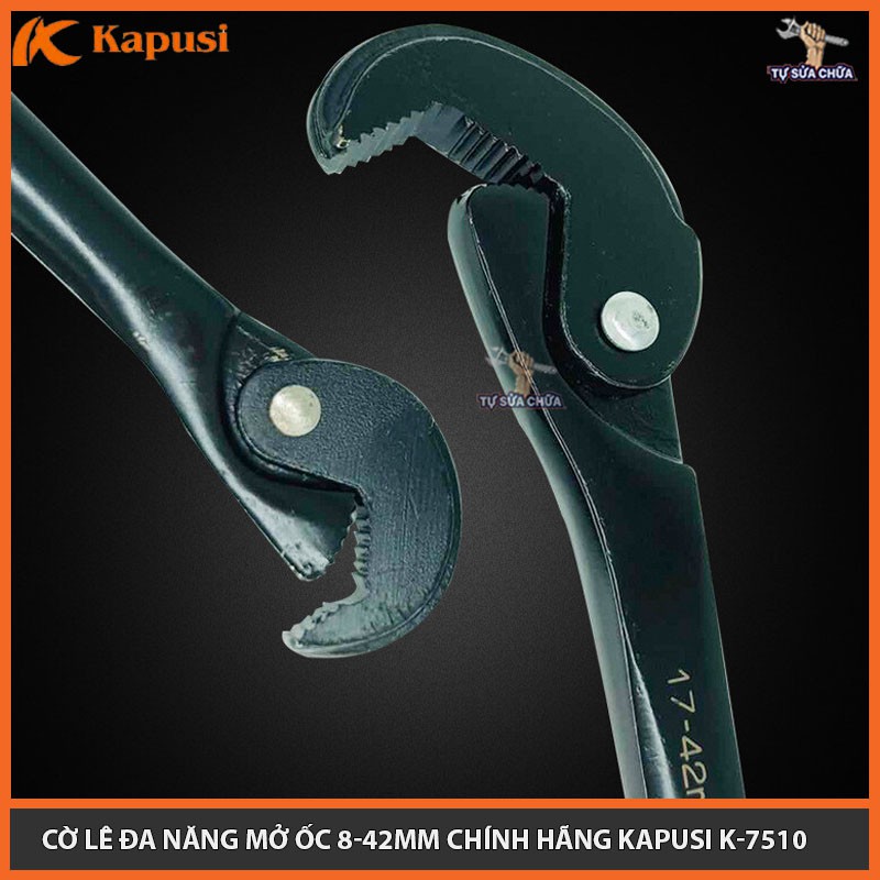 Cờ lê, Mỏ lết đa năng mở ốc 8-42mm chính hãng Kapusi K-7510, HÀNG CHUẨN LOẠI XỊN