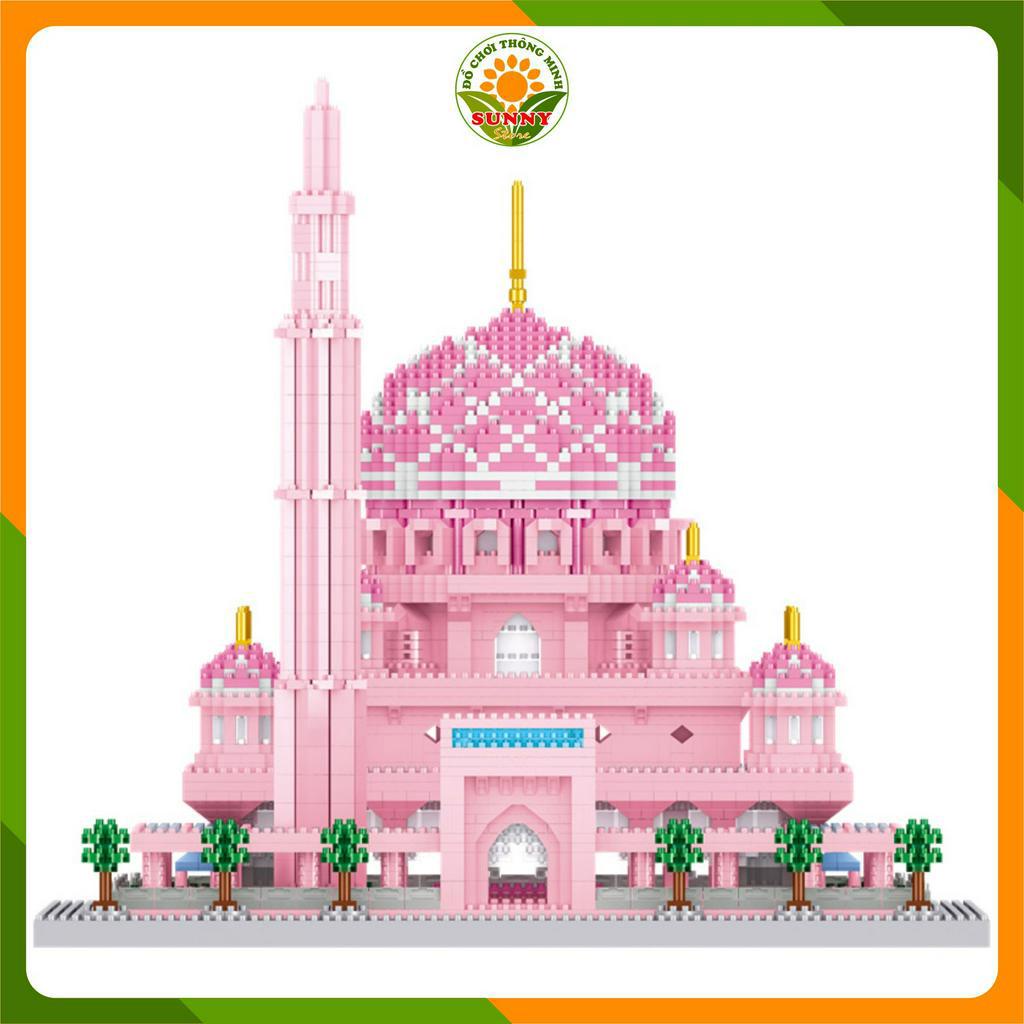 Mô hình lắp ghép 3D Công trình Nhà thờ Hồi giáo Putra - Thánh đường màu hồng - Kích thước: 32x48x29cm - 5930pcs
