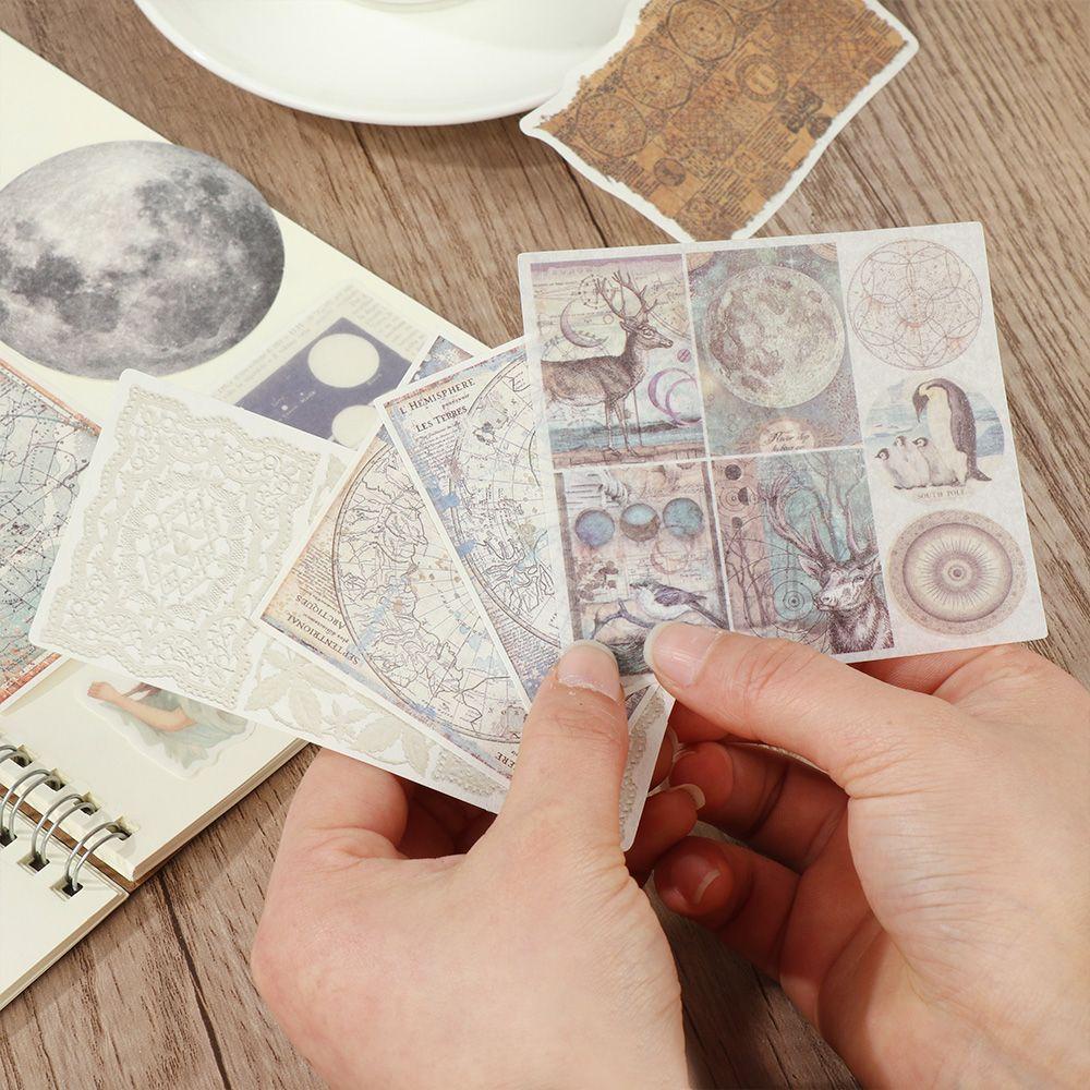 RAINBOW Thẻ Giấy Dán Trang Trí Album Ảnh Sáng Tạo Phong Cách Vintage