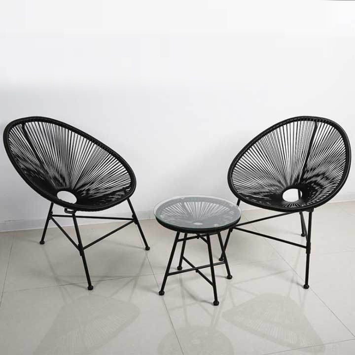 Bộ Bàn Ghế Ban Công Giả Mây Lõi Thép, Giúp Thư Giãn Trang Trí Phòng Khách Sân Vườn Coffee, Decor Khách Sạn