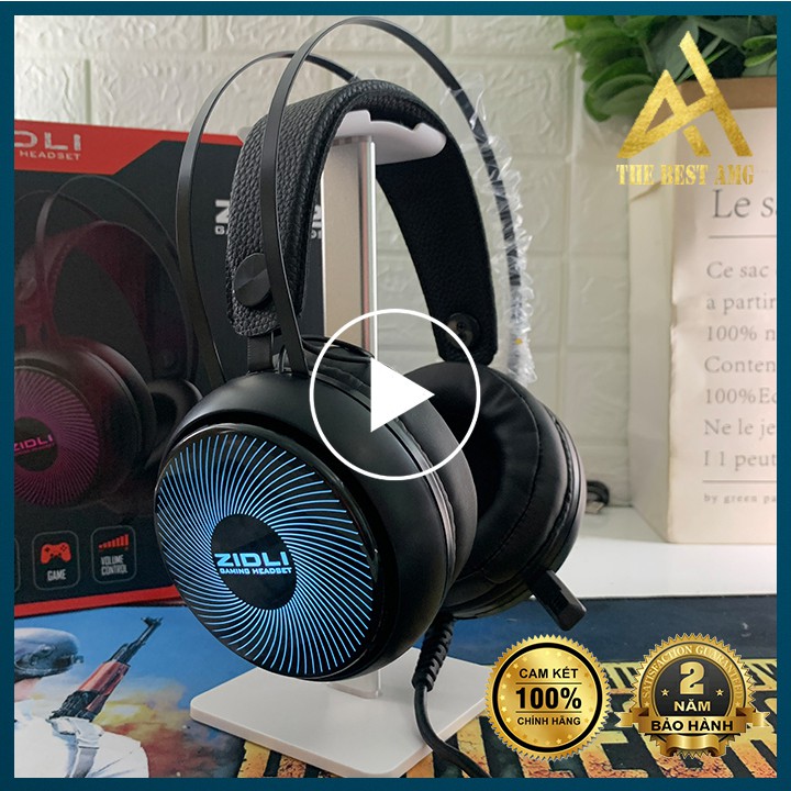 Tai Nghe Máy Tính Có Mic Gaming Led Rgb Headphone Chụp Tai Laptop ZIDLI ZH12S Nghe Nhạc Chơi Game Có Dây