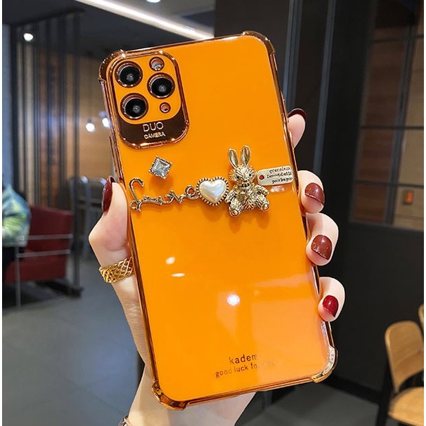 [Hàng sẵn mới về] Ốp lưng trong suốt viền đính chữ Thỏ sang chảnh - Ốp lưng điện thoại
