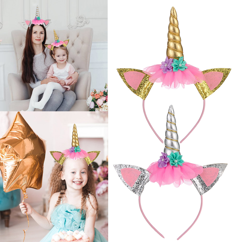 EPOCH 1 Băng Đô Hình Sừng Kỳ Lân Đính Hoa Dễ Thương Cho Bé