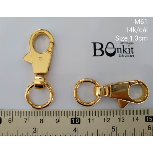 Móc túi HM -M61 mạ màu K gold (giá 1 cặp)