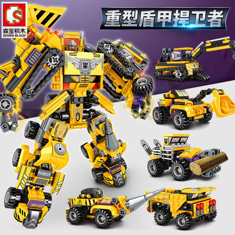 Lắp ghép Mô hình Sembo 6 in 1 Battle Robot biến hình transformer