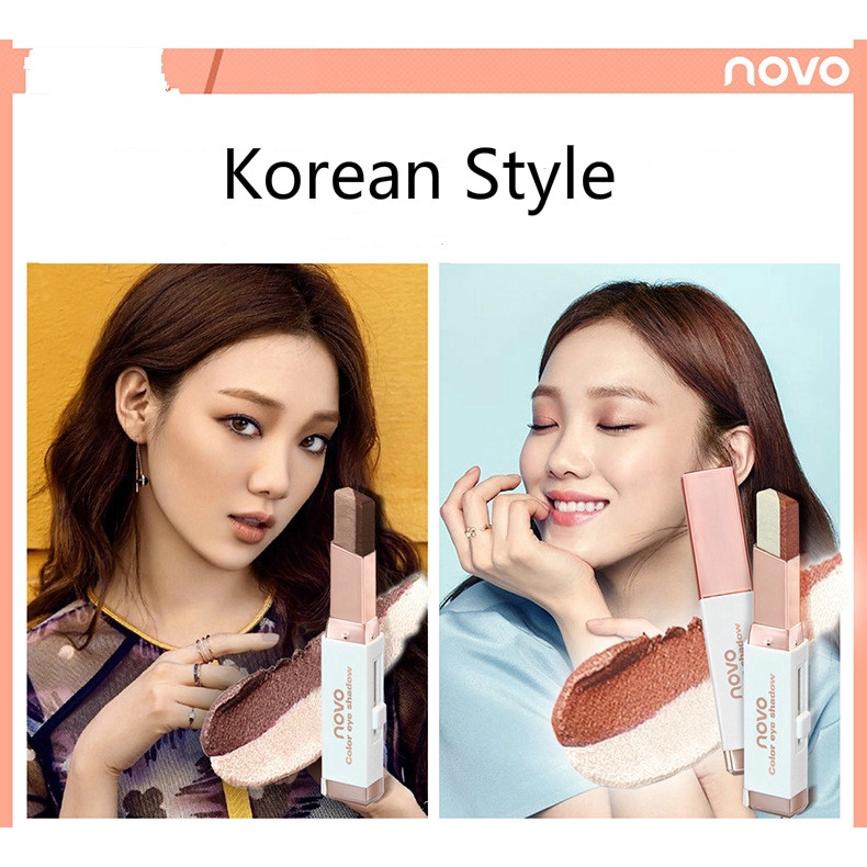 &lt;Ready Stock&gt;Makeup NOVO5099 Gradient Two-color Eyeshadow Stick Lazy Eyeshadow Students Eye-modified Eye Shadow Pen