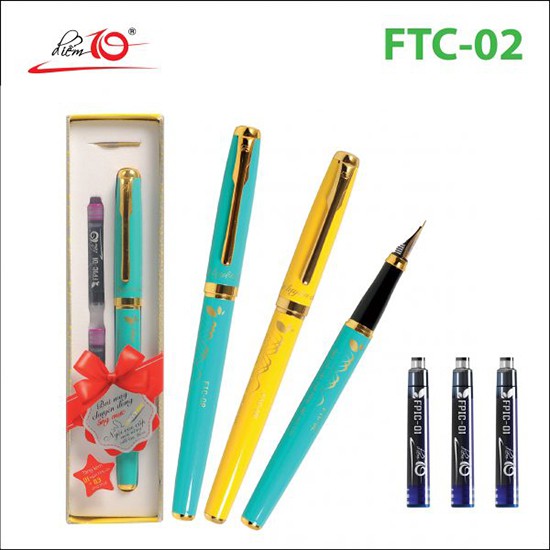 Bút máy luyện chữ Điểm 10 ống mực FTC-02