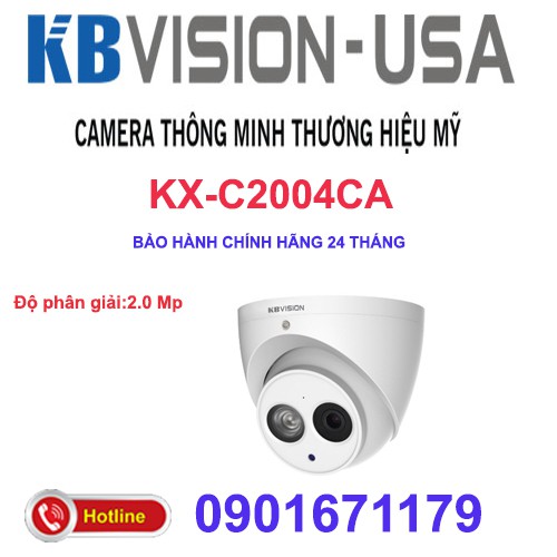 Camera Dome HDCVI hồng ngoại 2.0 Megapixel KBVISION KX-C2004CA