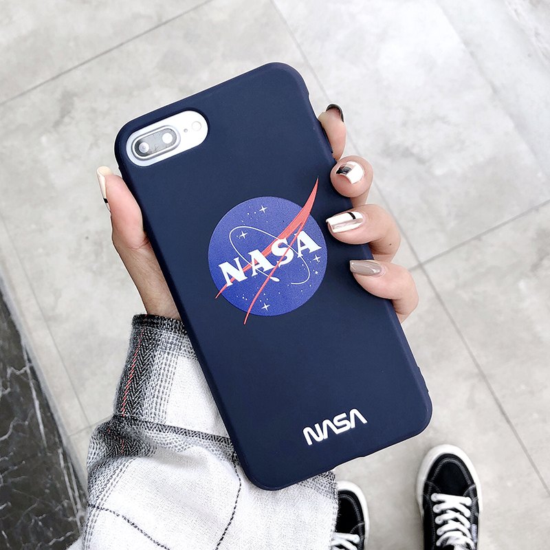 Ốp điện thoại mềm màu trắng màu xanh dương họa tiết NASA cho iPhone 7/8 Plus/X/XS/XR/XS MAX/11/11 PRO/11 Pro MAX/SE2/12