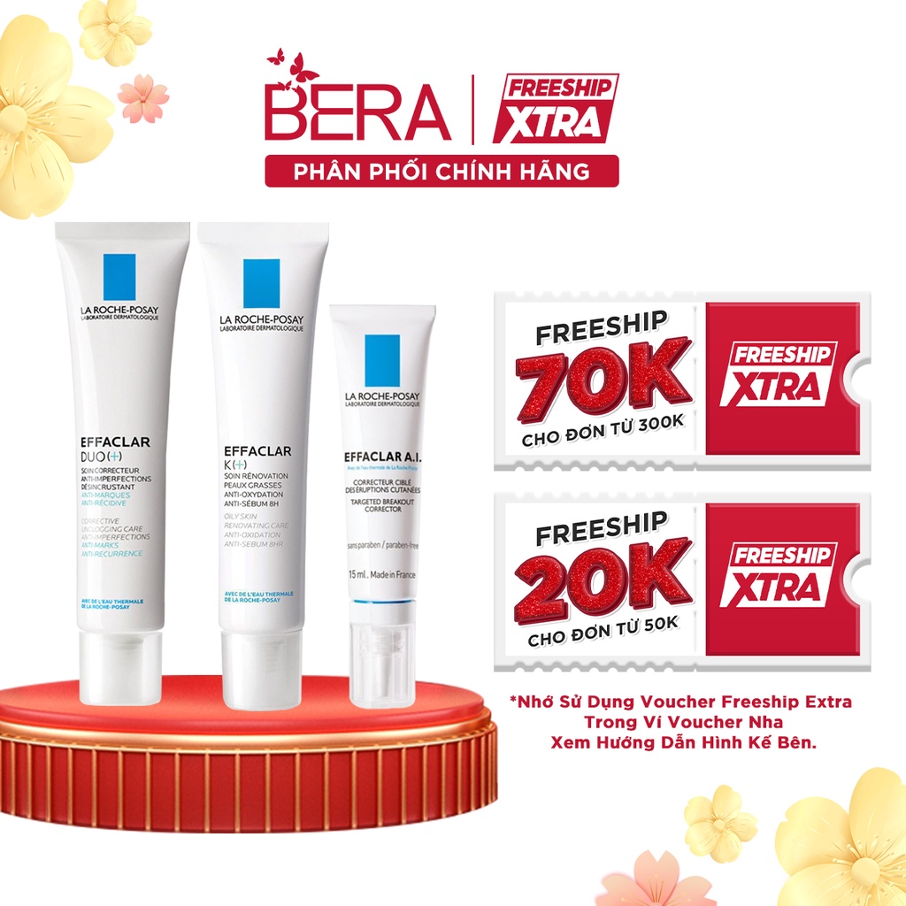 Kem giảm mụn La Roche-Posay Effaclar Duo+ thông thoáng lỗ chân lông ngừa thâm, sạch mụn đầu đen(7.5/15/40ml)