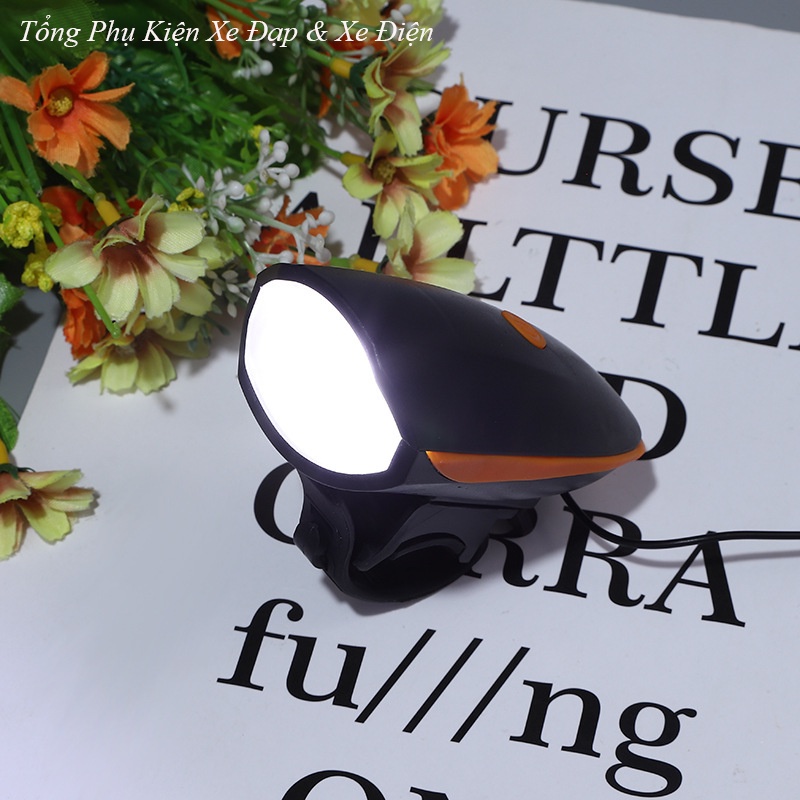 Đèn Xe Đạp Siêu Sáng Có Còi Sạc Usb Chống Nước Đèn Led Xe Đạp Thể Thao Nhiều Màu Sắc 7588