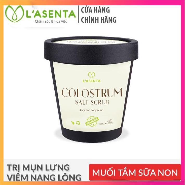 [HẾT MỤN LƯNG-VIÊM NANG LÔNG] Kết HợpTẩy Tế Bào Da Chết Body Với Muối Tắm Tinh Chất Sữa Non L'asenta