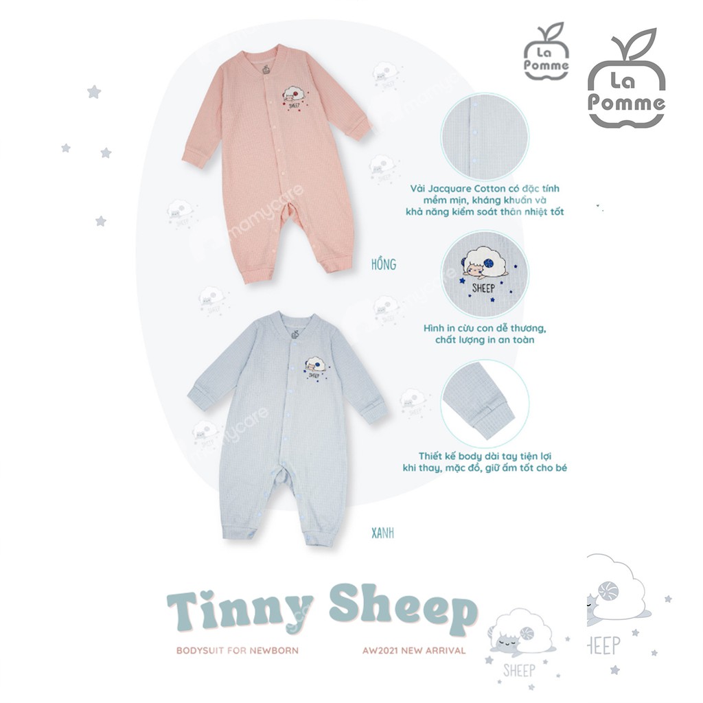 Bộ jumpsuit dài tay cho bé La Pomme họa tiết cừu con ngộ nghĩnh - MAMYCARE