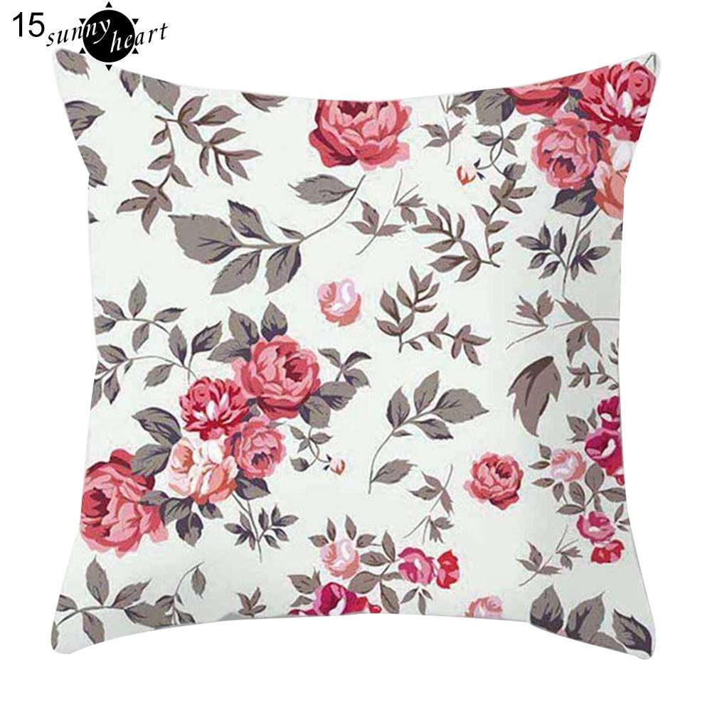 Áo Gối Khổ Vuông 45Cm X 45Cm In Họa Tiết Hoa Hồng Trang Nhã