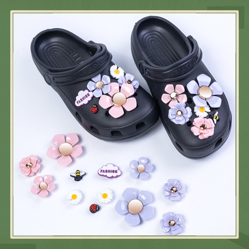 Mới Phụ Kiện Nút Trang Trí Giày Crocs Hình Hoa Đám Mây Ngọt Ngào Dễ Thương DIY