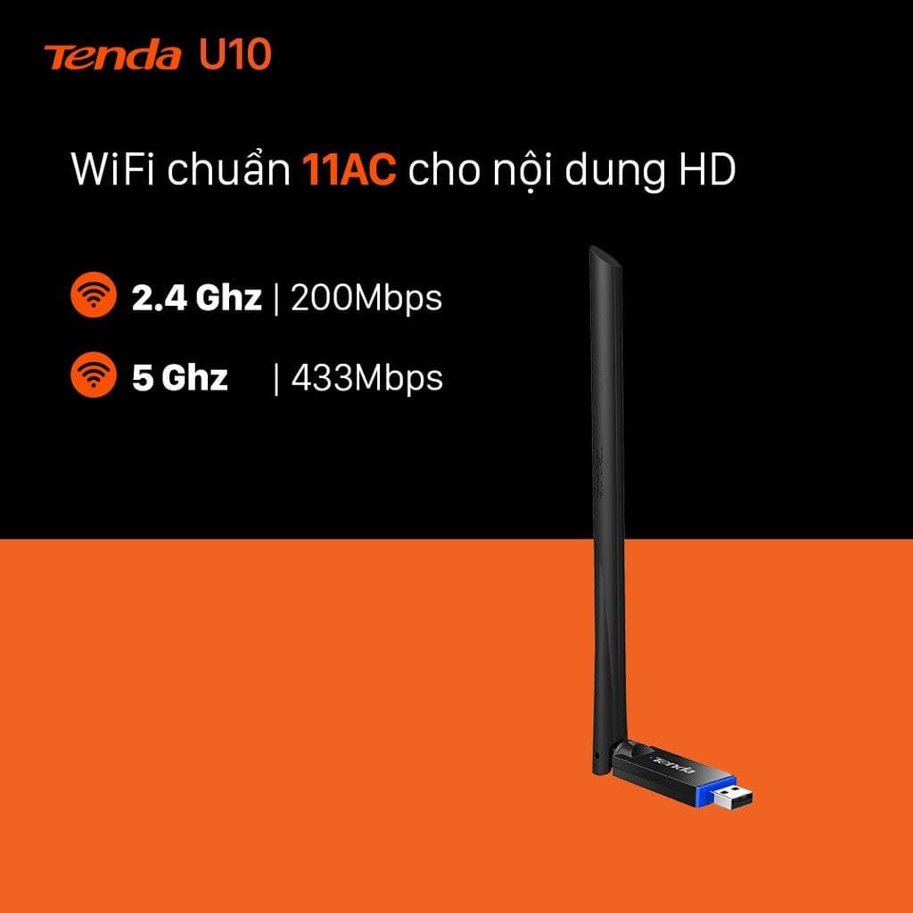 [Hỏa Tốc - Có sẵn Driver win 10] USB WiFi Tenda U3 300Mbps - thay thế card wifi adapter bị hư cho máy tính laptop PC