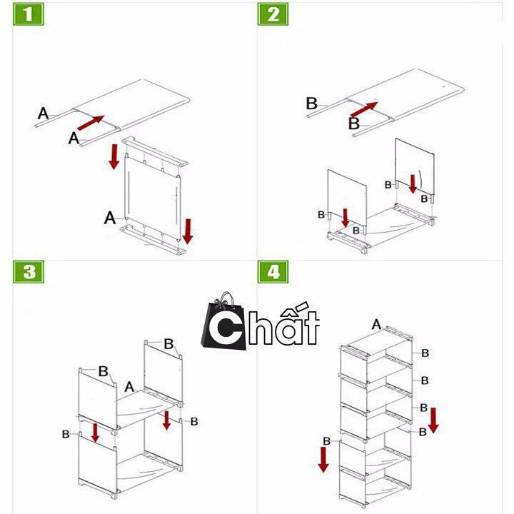 FREESHIP - Giá sách 5 tầng 4 ngăn lắp ráp - hàng loại 1(Luceogroup)