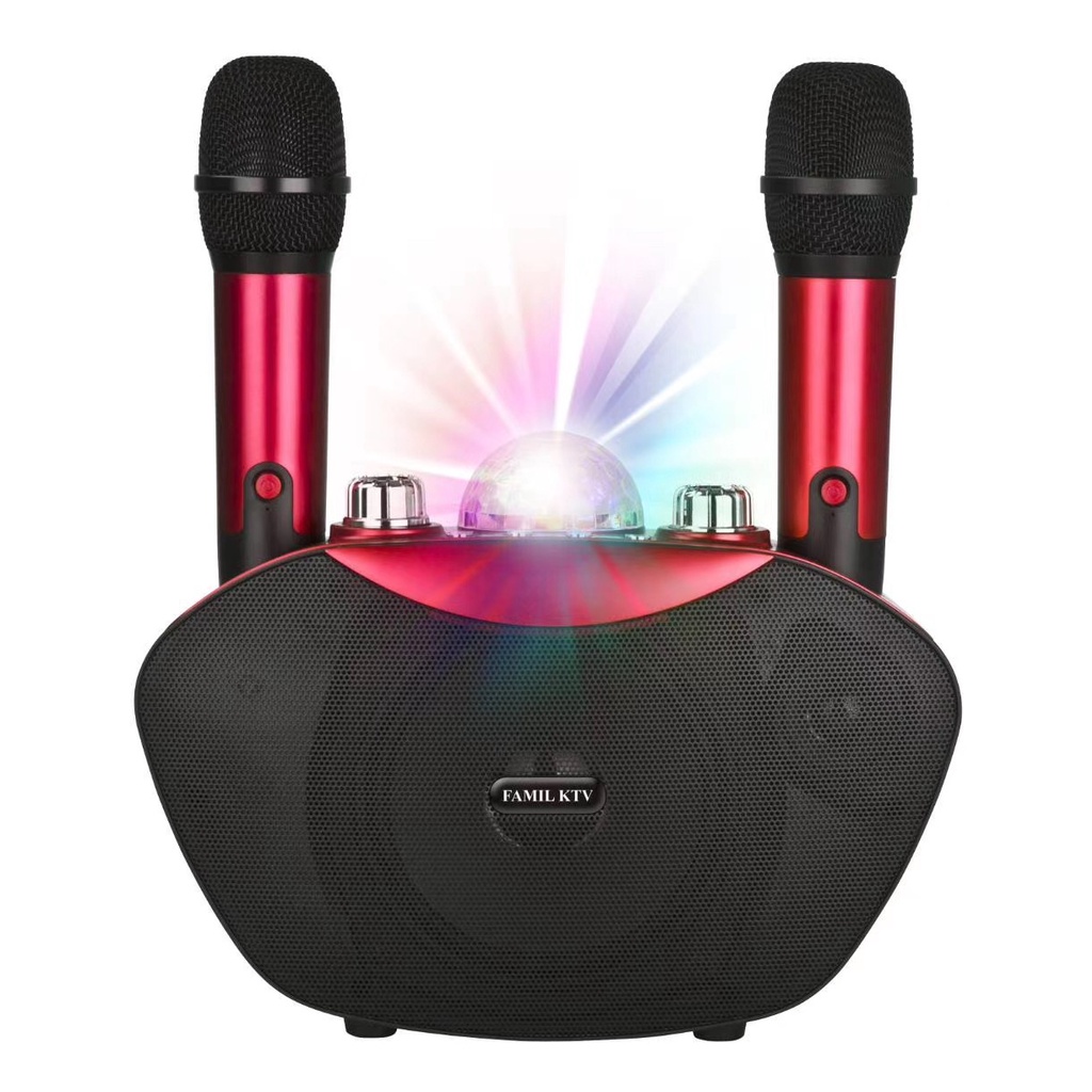 Loa karaoke bluetooth, loa hát karaoke gia đình Y8 tặng kèm 2 mic không dây có đèn led cực sang có nút vỗ tay
