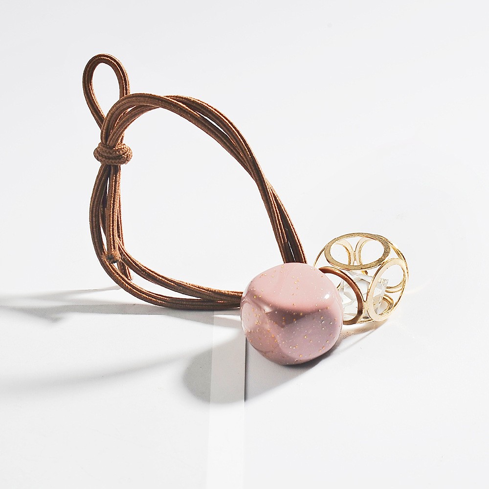 Dây buộc tóc đính đá pha lê màu sắc kẹo ngọt phong cách Hàn Quốc thời trang