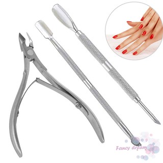 Set kềm cắt móng và 2 dụng cụ loại bỏ da chết bằng Inox bền