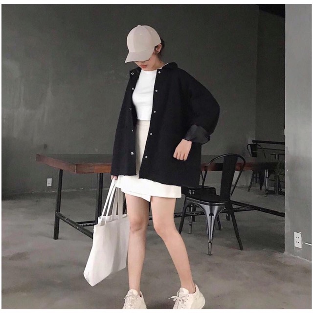 Áo khoác Kaki Punmàu NÂU/ĐEN/ Nam nữ UNISEX/FREESHIP 99K ❤️
