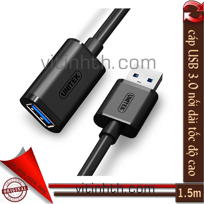 Cáp USB 3.0 Nối Dài 1,5m UNITEK YC458- Bảo Hành 12 Tháng - Tốc Độ 3.0 | BigBuy360 - bigbuy360.vn