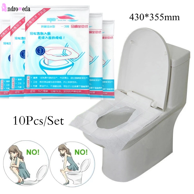 Set 10 Vỏ Bọc Bệ Ngồi Toilet Dùng Một Lần Tiện Dụng