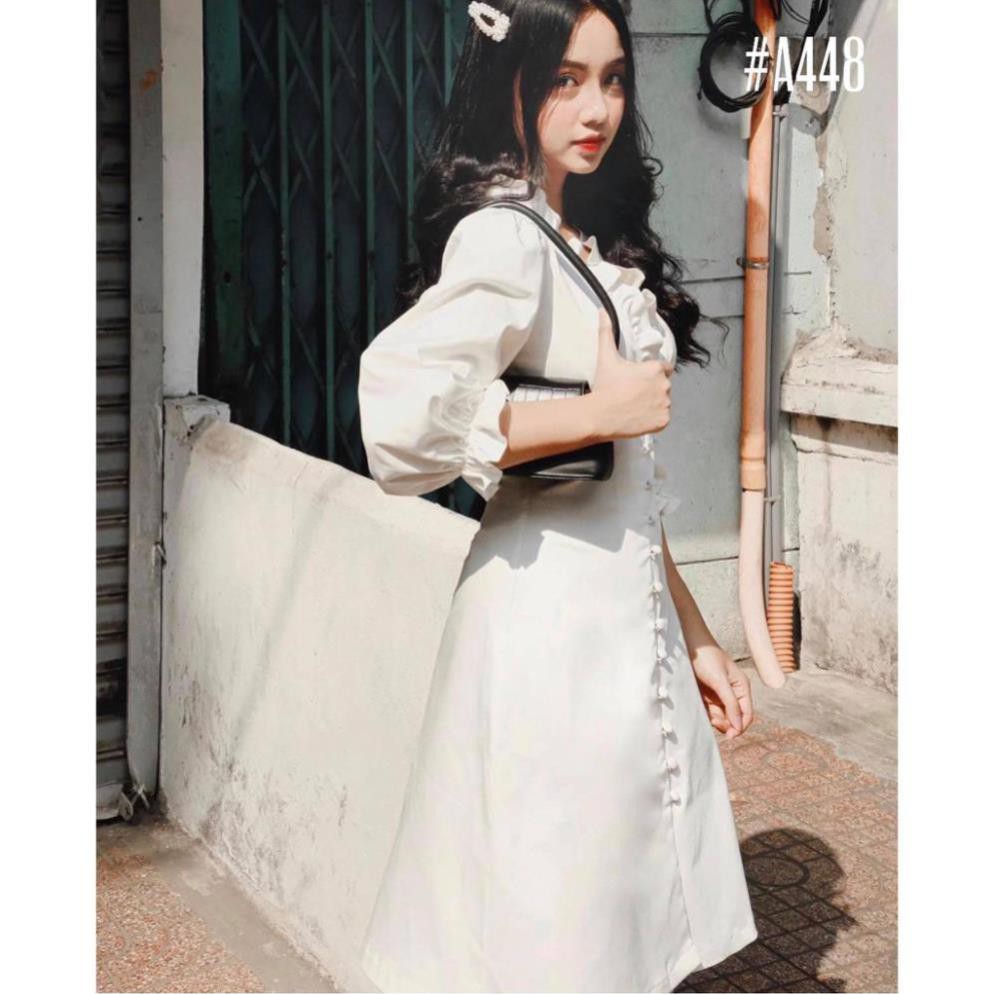 Đầm trắng dạo phố viền bèo xinh xắn | BigBuy360 - bigbuy360.vn