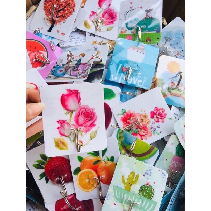 Móc Dán Tường Siêu Chịu Lực In Hoạ Tiết 3D Độc Đáo - MD02