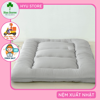 Nệm topper xuất Nhật nệm gấp 140x200 màu xám Nệm ngủ 2 người giá siêu rẻ