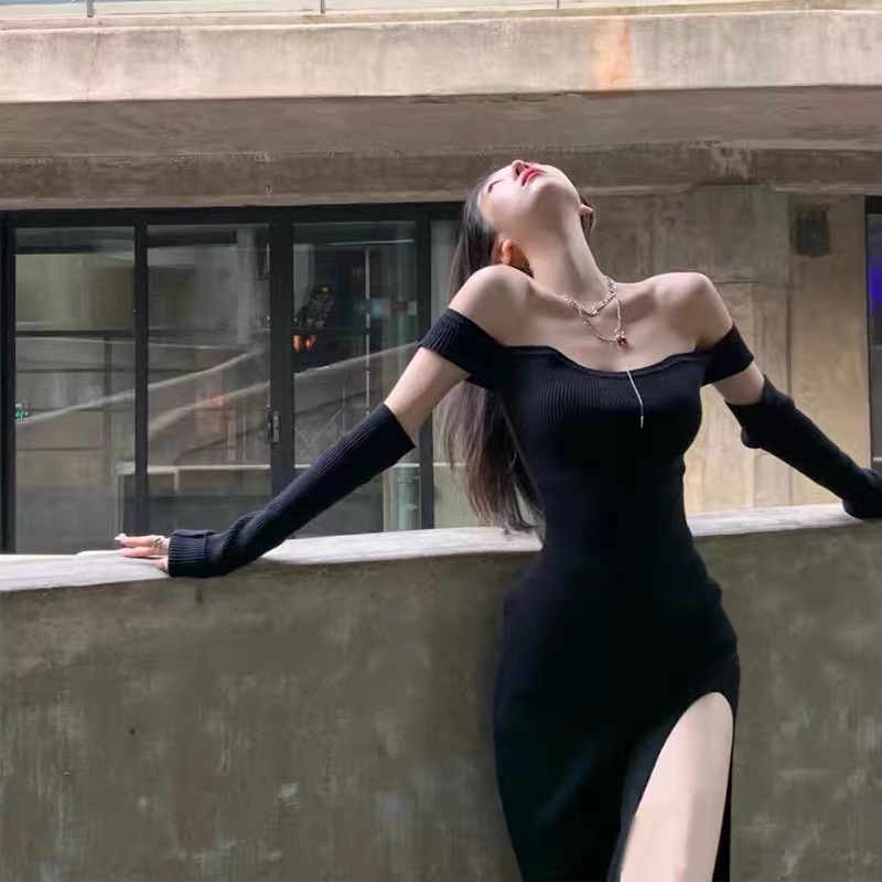 Đầm ôm body trễ vai Ulzzang