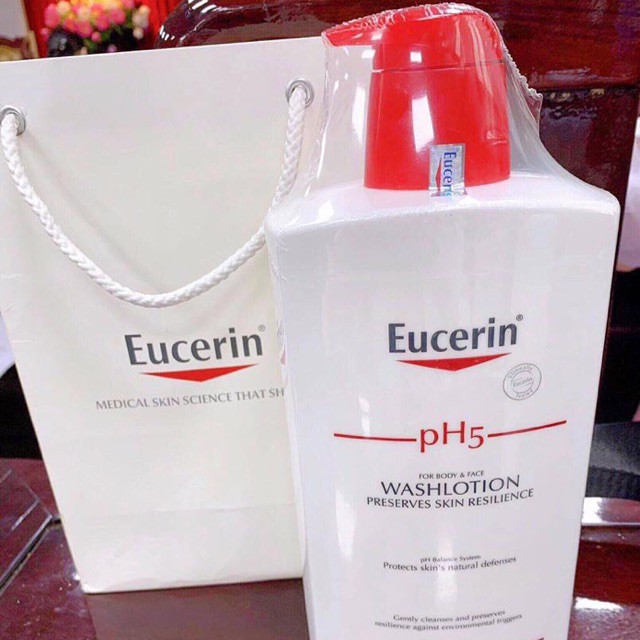 Eucerin Sữa tắm dạng gel pH5, cho da nhạy cảm (có mùi) Eucerin pH5 Washlotion 1000ml (Date 2024)