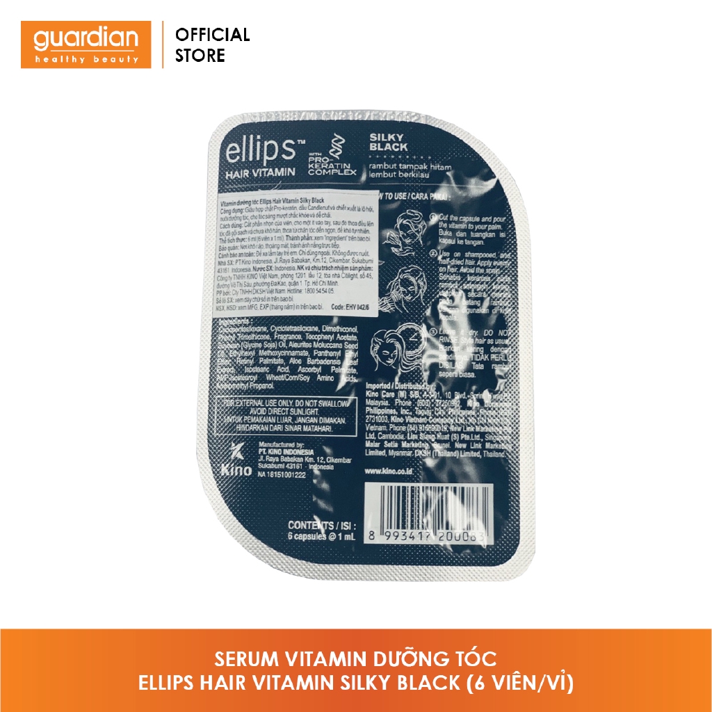 Serum Dưỡng Tóc Ellips Hair Vitamin Silky Black (1 vỉ/ 6 viên)