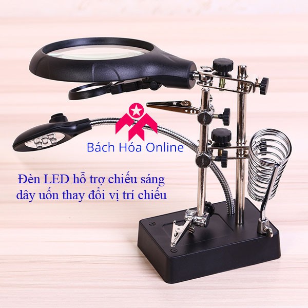 Kính lúp hỗ trợ kẹp, soi, hàn mạch điện tử V3