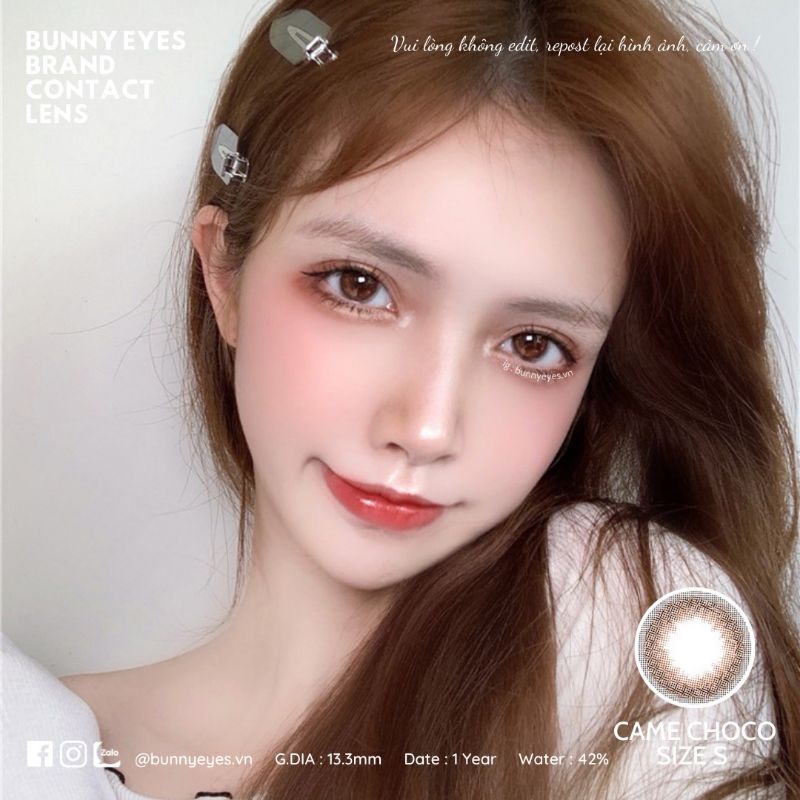 Lens Mắt Kính Áp Tròng CAME CHOCO 14.0mm Giãn Nhẹ Đủ Độ Từ 0 Đến 6 Size S 13.3mm
