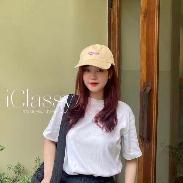 Mũ Lưỡi Trai Thêu Chữ Chcuh 5 Màu Unisex Vải Kaki Cao Cấp, Phong Cách Ulzzang Vintage Hàn Quốc - Iclassy_shoes