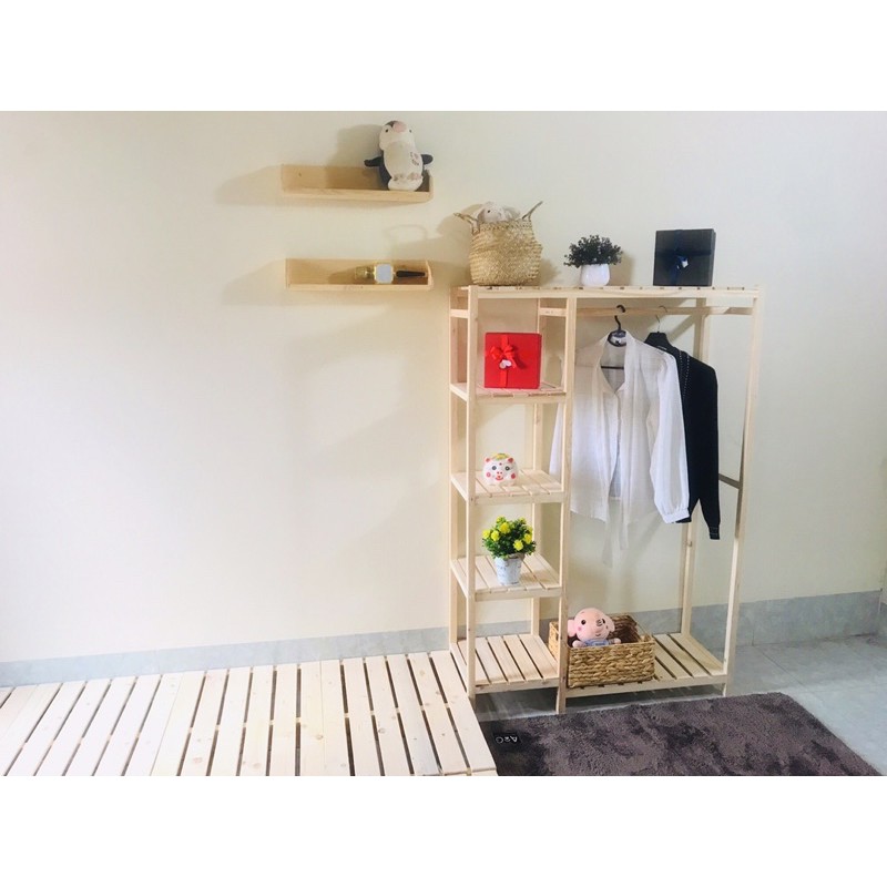 Kệ Treo Quần Áo Khung Gỗ Thông 2 Ngăn ( GIÁ CỰC SỐC) | BigBuy360 - bigbuy360.vn