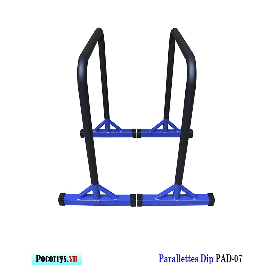 Xà kép Parallettes Dip cao 90cm, Pocorrys PAD-07, Màu đen chân lam