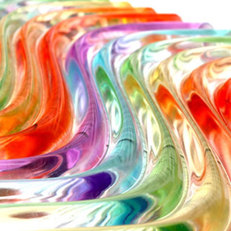 Sa Khuôn Silicon Tạo Hình Gợn Sóng Màu Cầu Vồng Trang Trí Bàn Ăn Trong Nhà