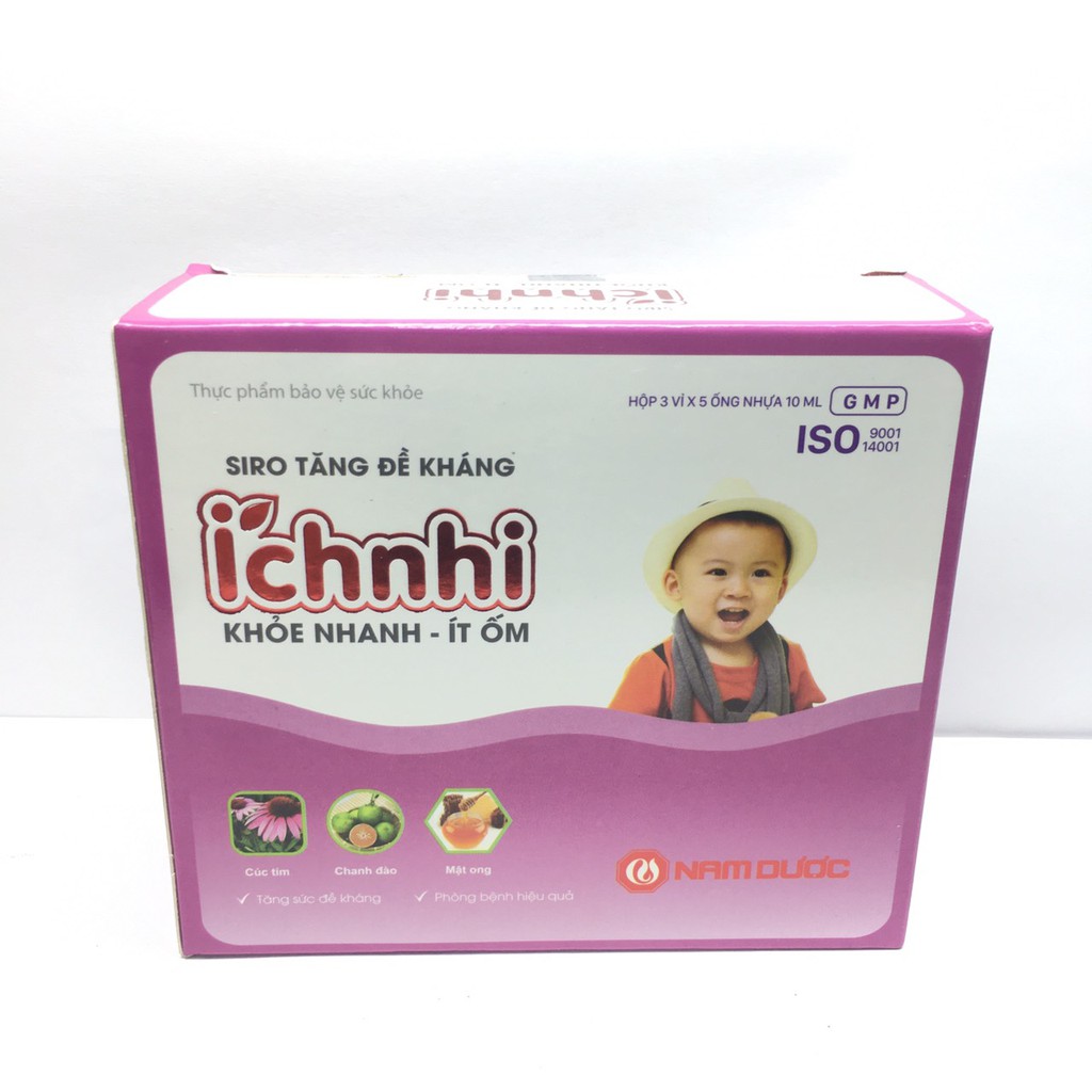 Siro Tăng Sức Đề Kháng Ích Nhi hộp 3 vỉ x 5 ống nhựa x 10ml