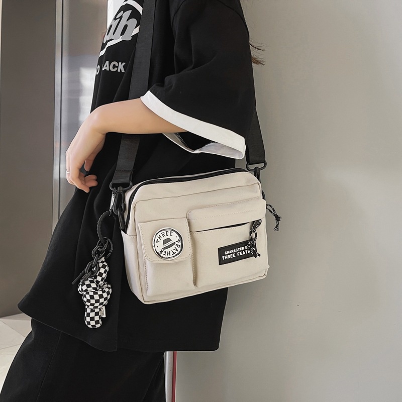 Túi Đeo Chéo Hình Vuông Nhỏ Bằng nylon Đơn Giản Thời Trang Hàn Quốc Mới Dành Cho Nữ