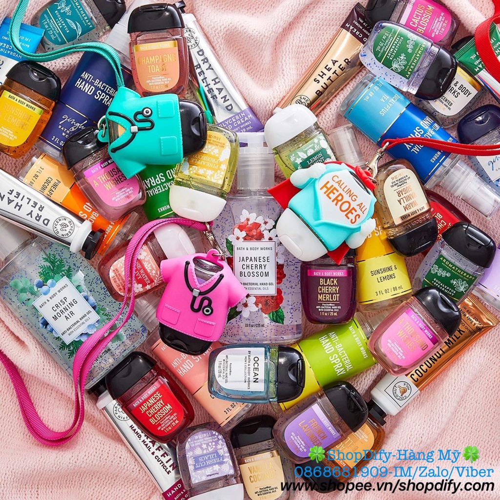 Hàng Mỹ,có Bill- Nước Rửa Tay Khô Diệt Khuẩn Dưỡng Ẩm Tự Nhiên BBW BATH BODY WORK Anti-Bacterial Hand Gel PocketBac 29ml