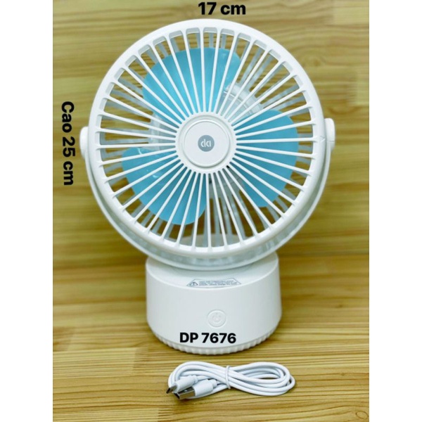 Quạt Sạc Tích Điện Xoay Đảo Gió DP-7676