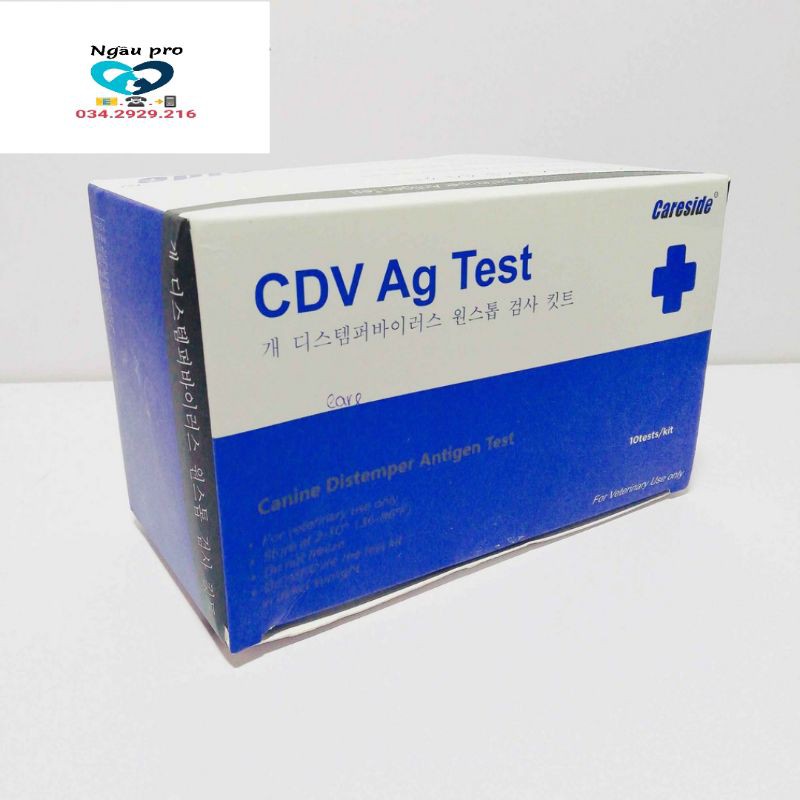 Que test xét nghiệm chuẩn đoán nhanh bệnh care CDV và Parvo CPV chó kit Careside hàn quốc