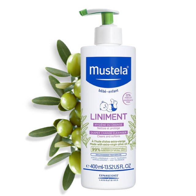 Kem vệ sinh thay tả, chống hăm Mustela Liniment 400ml date 02/2026