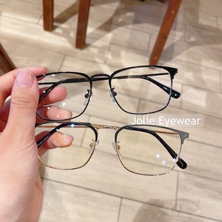 Kính không độ, gọng kính cận kim loại vuông bầu thanh mảnh nam nữ Jolie eyewear 9279 - Lắp cận theo yêu cầu
